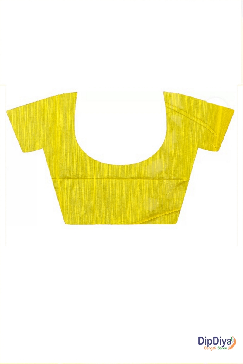 Yellow Cotton Blended Paroni Embroidery Handloom saree (497)